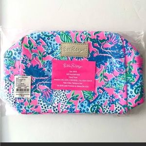 Lilly Pulitzer PLUMERIA PINK UNTAMED HEARTS Makeup Pouch Cosmetic Bag